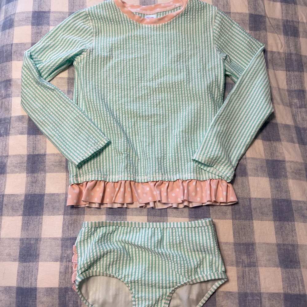 Ruffle Butts swim set size 7